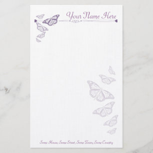 Papeterie Papier de note personnalisé par papillon de prune