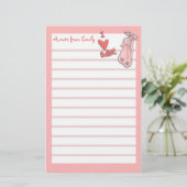 Papeterie Papier de note rose de ballet (Debout devant)