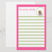 Papeterie Papier de note rose de grenouille (Devant / Derrière)