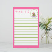 Papeterie Papier de note rose de grenouille (Debout devant)