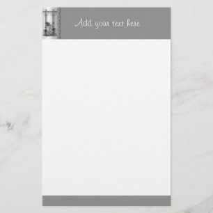Papeterie Papier de porte de jardin pourpre Iris avec argent