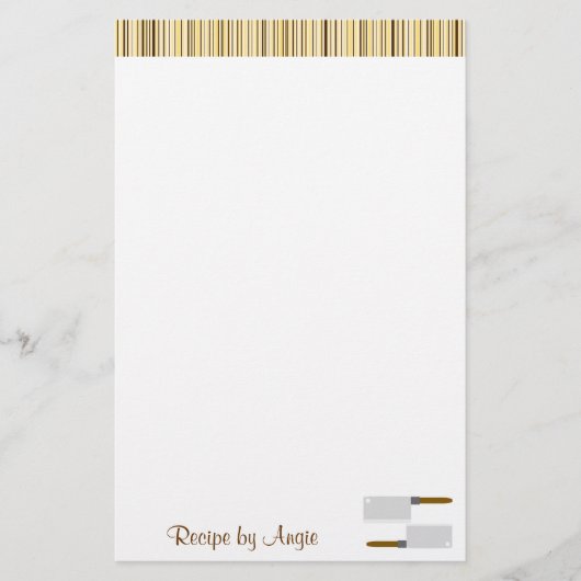 Papeterie Papier de recette de rayures de cuisine (Devant)