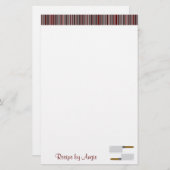 Papeterie Papier de recette rouge rayures de cuisine (Devant / Derrière)