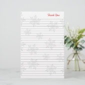 Papeterie Papier de remerciement de Noël à lignes flocons de (Debout devant)