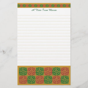 Papeterie Papier de vacances personnalisé rouge et vert