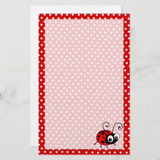 Papeterie Papier d'écriture de coccinelle (Devant / Derrière)