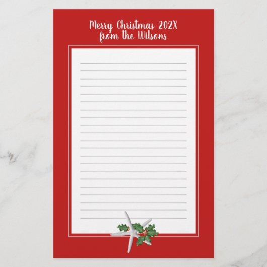 Papeterie Papier d'écriture de l'étoile de Noël (Devant)