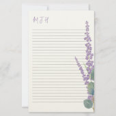 Papeterie Papier d'écriture de monogramme Lavender Eucalyptu (Devant)