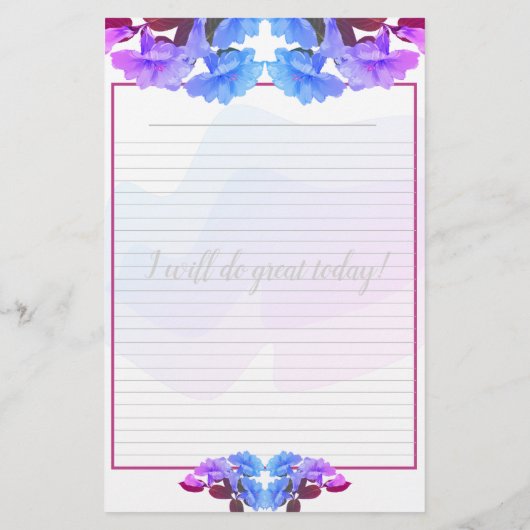 Papeterie Papier d'écriture de trompette bleu violet (Dos)