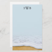 Papeterie Papier d'écriture monogramme blanc en mousse de me (Devant / Derrière)