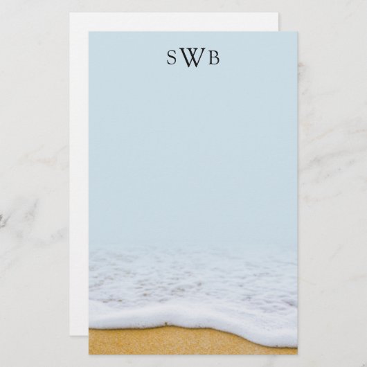 Papeterie Papier d'écriture monogramme blanc en mousse de me (Devant / Derrière)