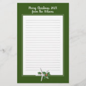 Papeterie Papier d'écriture rouge étoile rouge vert de Noël (Devant)