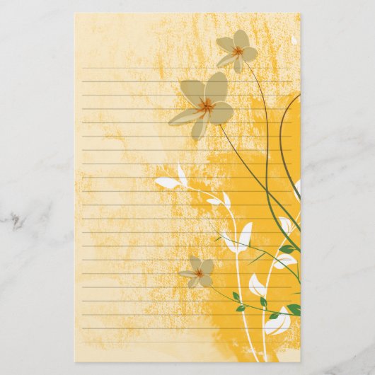 Papeterie papier doré floral moderne design doublé (Devant)