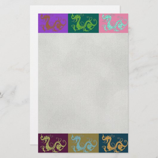 Papeterie Papier Dragons (Devant / Derrière)