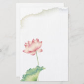 Papeterie Papier en aquarelle Lotus (Devant / Derrière)