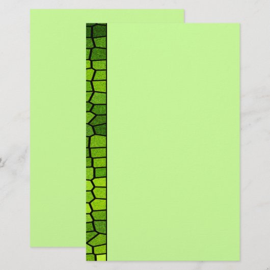 Papeterie Papier en mosaïque verte (Devant / Derrière)