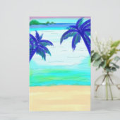 Papeterie Papier fixe à palmier bleu (Debout devant)