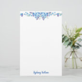 Papeterie Papier floral bleu (Debout devant)