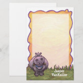 Papeterie Papier Hippopotamus (Devant / Derrière)