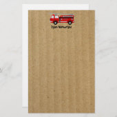 Papeterie Papier Kraft personnalisé pour camion-feu (Devant / Derrière)