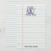 Papeterie Papier ligné bloc-notes de professeur d'art (Devant / Derrière)