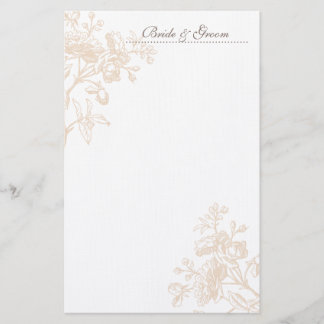 Papeterie Papier Mariage Rose Ecru