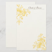 Papeterie Papier Mariage rose jaune (Devant / Derrière)