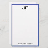 Papeterie Papier Monogramme manuscrit Modèle simple (Devant / Derrière)