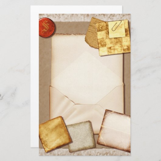 Papeterie Papier Monogramme vintage (Devant / Derrière)