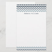 Papeterie Papier Motif Blue Chevron Zigzags (Devant / Derrière)