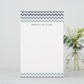 Papeterie Papier Motif Blue Chevron Zigzags (Debout devant)