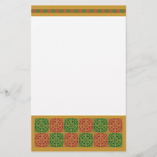 Papeterie Papier Motif de vacances rouge et vert (Devant)