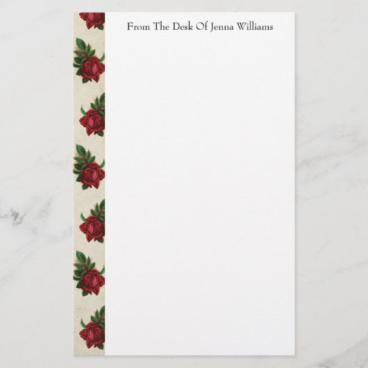 Papeterie Papier Motif Red Rose (Devant)