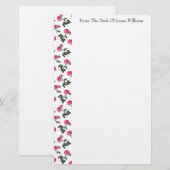 Papeterie Papier Motif rose (Devant / Derrière)