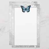 Papeterie Papier papillon bleu brillant (Devant / Derrière)