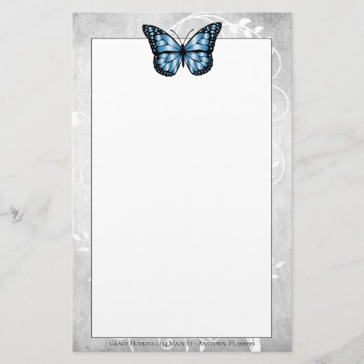 Papeterie Papier papillon bleu brillant (Devant)