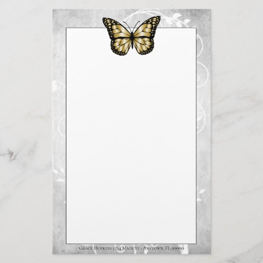 Papeterie Papier papillon Or brillant (Devant)