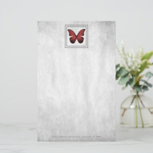 Papeterie Papier papillon rouge personnalisé