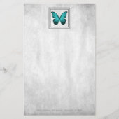 Papeterie Papier papillon turquoise (Devant)