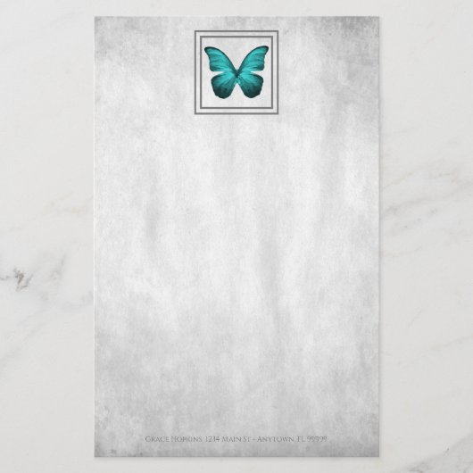 Papeterie Papier papillon turquoise (Devant)