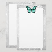 Papeterie Papier papillon Turquoise brillant (Devant / Derrière)
