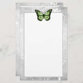 Papeterie Papier papillon vert brillant (Devant / Derrière)
