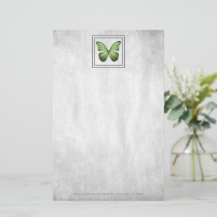 Papeterie Papier papillon vert papier à lettres personnalisé