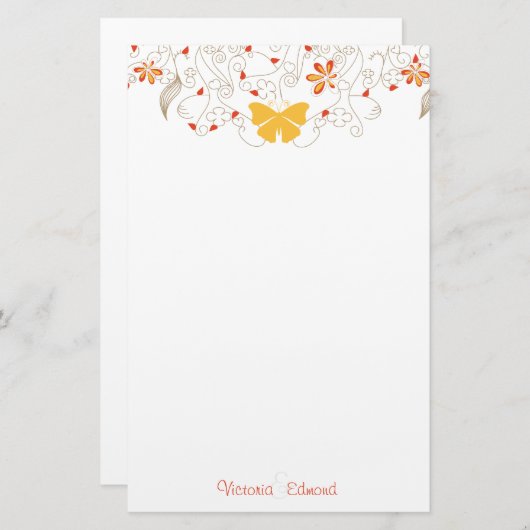 Papeterie Papier papillon Whimsy (Devant / Derrière)