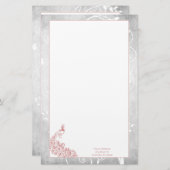 Papeterie Papier Peacock rose (Devant / Derrière)