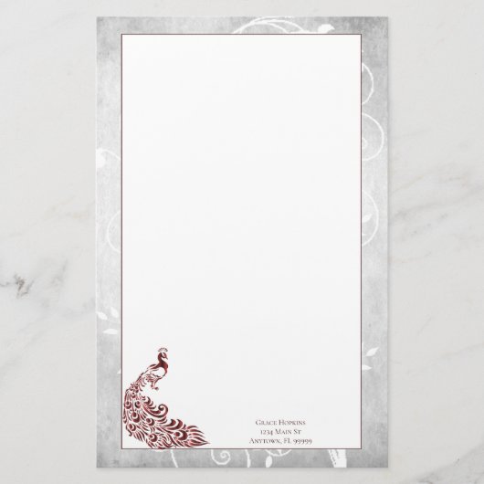 Papeterie Papier Peacock Rouge (Devant)