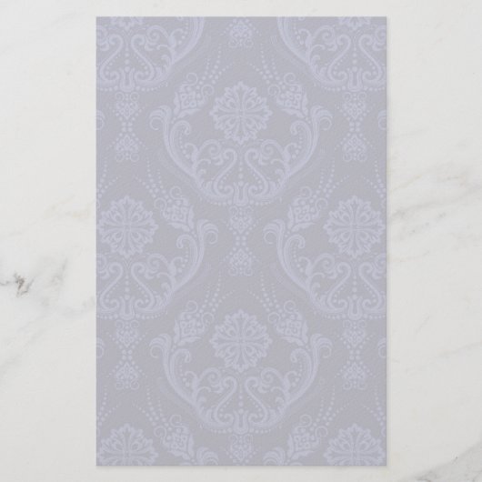 Papeterie Papier peint bleu fleuri damassé de luxe (Devant)