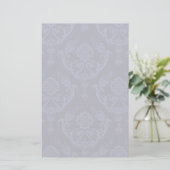 Papeterie Papier peint bleu fleuri damassé de luxe (Debout devant)