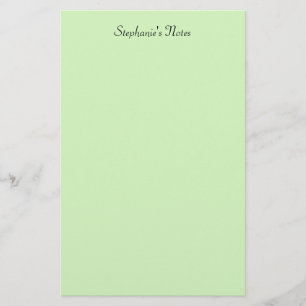 Papeterie Papier personnalisé avec monogramme vert pastel cl