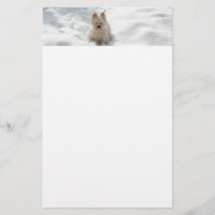 Papeterie Papier photo Chien blanc neigeux Papier photo